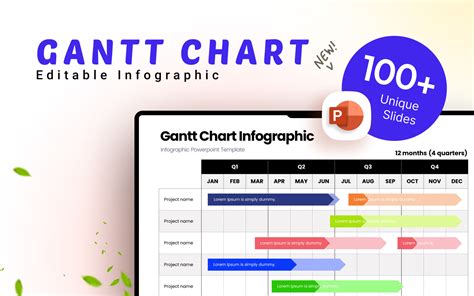 Gantt Diagramm Infografik PowerPoint Vorlage