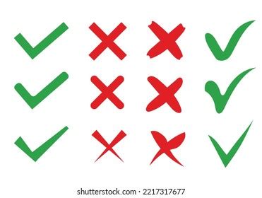 Check Mark Cross Symbols Check Mark Stock Vector Royalty Free