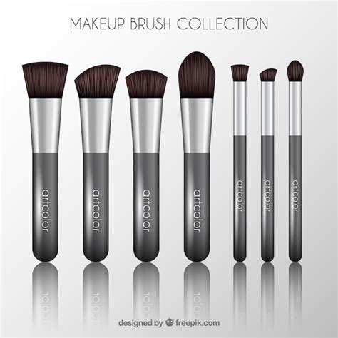 Colección De Brochas De Maquillaje Vector Gratis