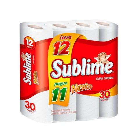 Sublime Papel HigiÊNico Folha Simples C 12 em Promoção Ofertas na