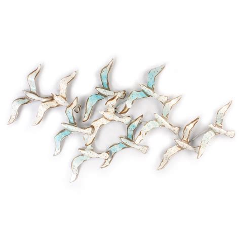 43 Metal Seagulls Coastal Wall Art Plaque Wilford And Lee Home Accents