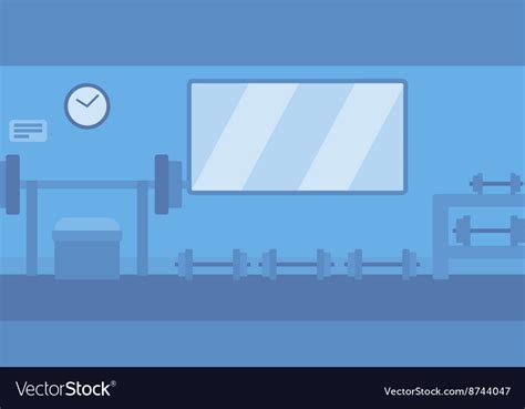 Background of gym with equipment Royalty Free Vector Image