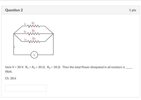 Solved Here V 30 V R1 R2 30Ω R3 18Ω Then the total Power Chegg