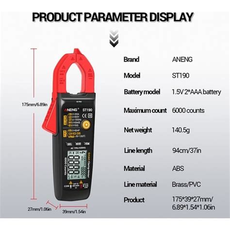 ST190 Kırmızı Aneng KT87N Mini Dijital Pens Metre Ac dc Fiyatı