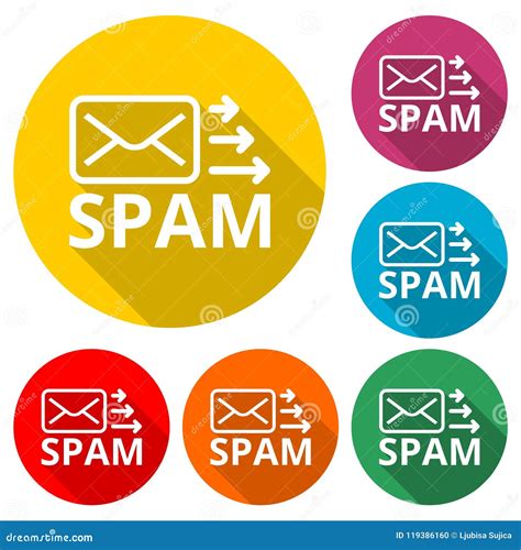 Mande Spam El Icono, Icono Del Color Con La Sombra Larga Ilustración