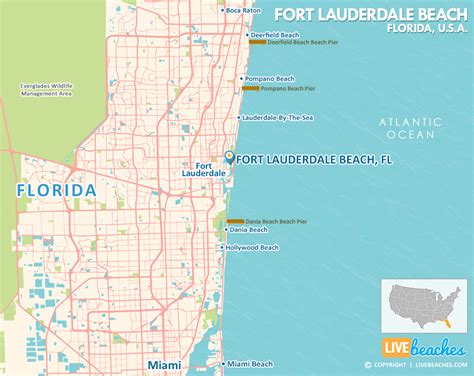 Map of Fort Lauderdale, Florida - Live Beaches