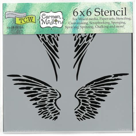 Stencil Mini Angel Wings 6"x6" TCW616s