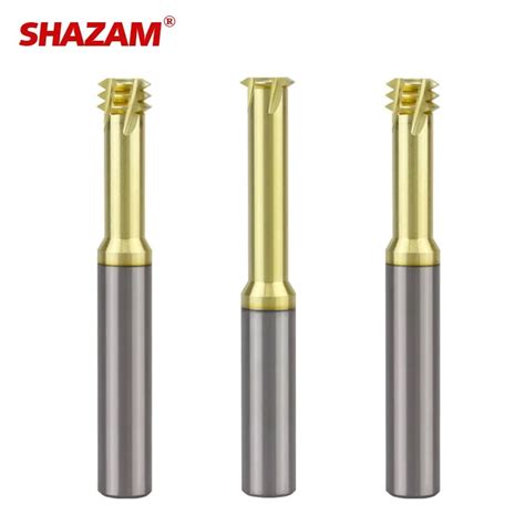 SHAZAM Tungsten Steel Micro Diameter Single 3 Tooth Thread End Mill