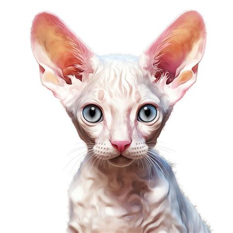 Premium Ai Image Beautiful Cornish Rex Cat Watercolor Fantasy Clipart