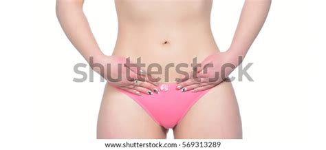 Woman Has Pain Genital Area Ovarian Stock Photo Edit Now