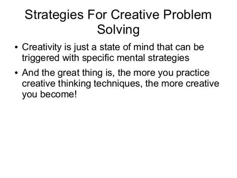 Techniques For Creative Problem Solving