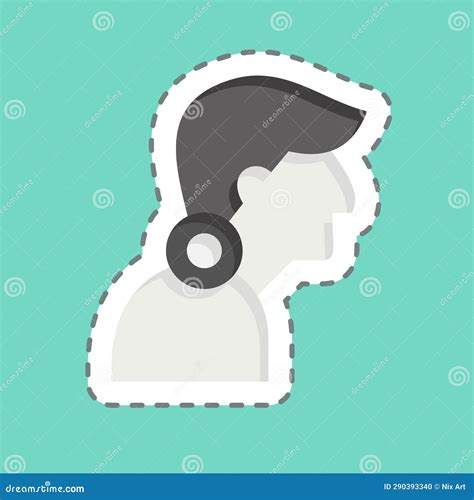 Sticker Line Cut Neck Pain Related To Body Ache Symbol Simple Design