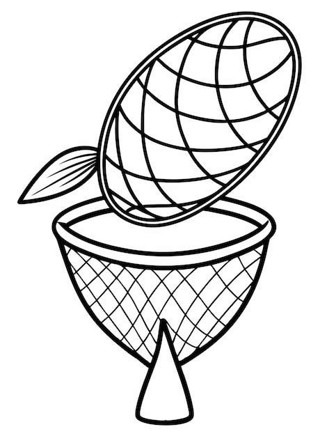 Fishing Net Colouring Book Pages For Children And Adults With Vector