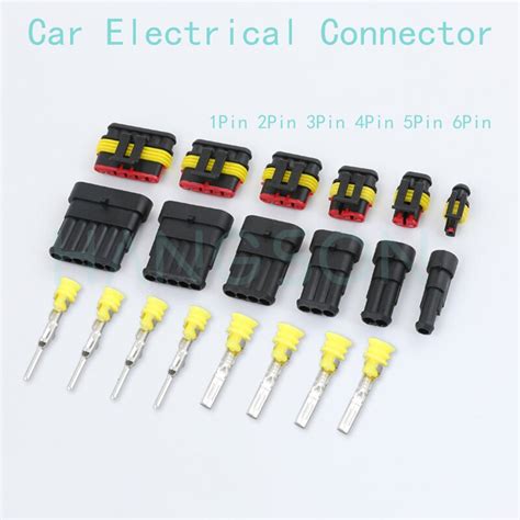 Waterproof Car Electrical Connectors Terminals 1 2 3 4 5 6 Pin Male Female Automotive Seal