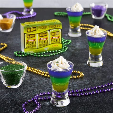 Mardi Gras Jello Shots Pickle Recipes Ft Mt Olive Pickle Juicers