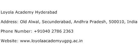 Loyola Academy Hyderabad Address, Contact Number of Loyola Academy ...