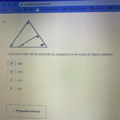 Calcula El Valor De La Suma De Los Ngulos X Y W Z Para La Figura