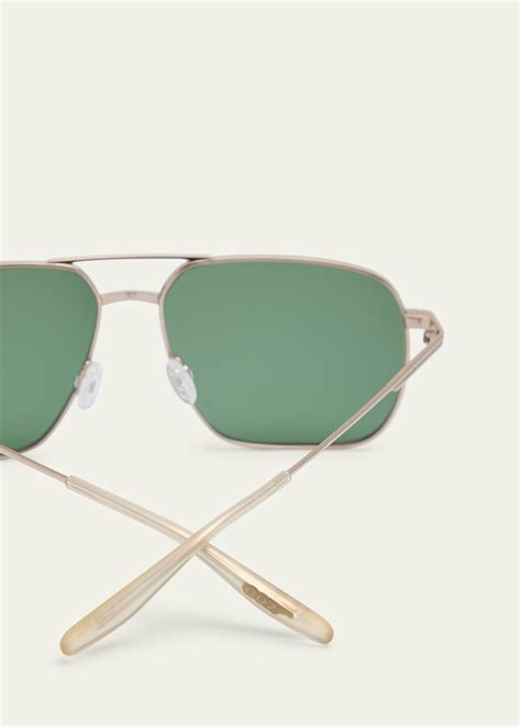 Barton Perreira X 007 Men S Royale Double Bridge Titanium Aviator Sunglasses Bergdorf Goodman