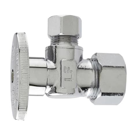 Keeney Brass 12 In Compression X 38 In Compression Quarter Turn Angle Valve In The Shut Off