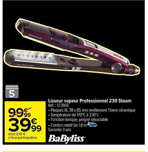 Promo Lisseur Vapeur Professionnel Steam Babyliss Chez Carrefour