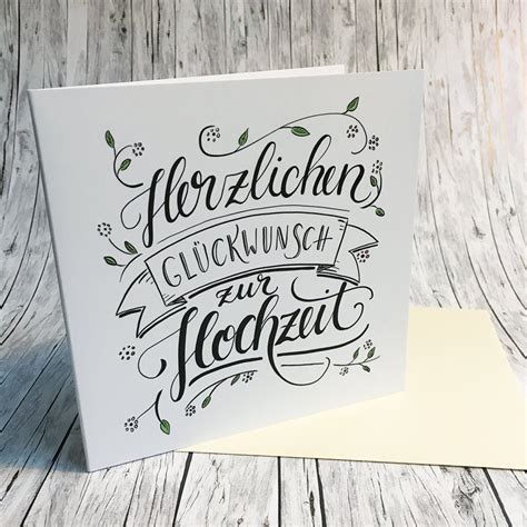 Herzlichen Gl Ckwunsch Zur Hochzeit Handlettering Gru Karte