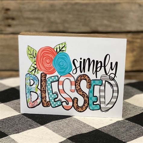 Simply Blessed Wood Sign Etsy