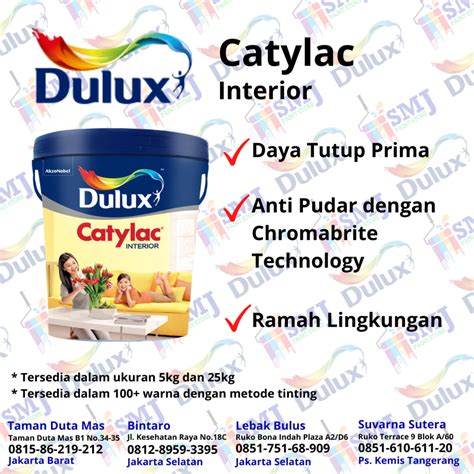 Jual Cat Tembok Interior Dulux Catylac Tinting Kg Shopee Indonesia