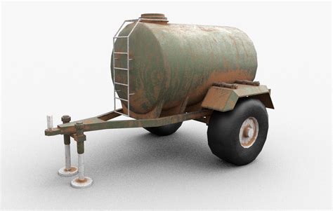 3d Model Water Tank Semi Trailer Vr Ar Low Poly Cgtrader