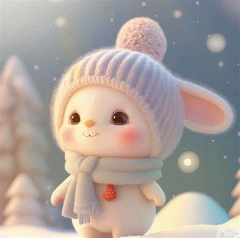 Snow Bunny Cute Animal Drawings Kawaii Cute Bunny Cartoon Cute