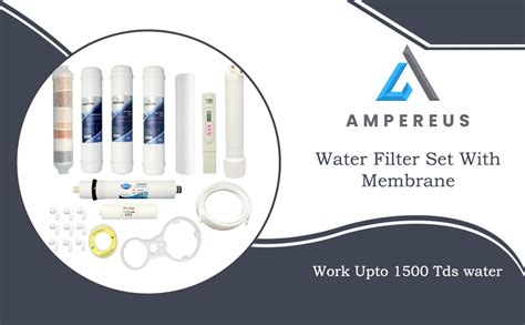 Ampereus Water Filter Set With Membrane Work Upto Tds Useful For