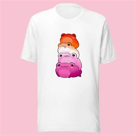 Cute Lesbian Flag Color Frog Subtle LGBTQ Sapphic Pride Etsy