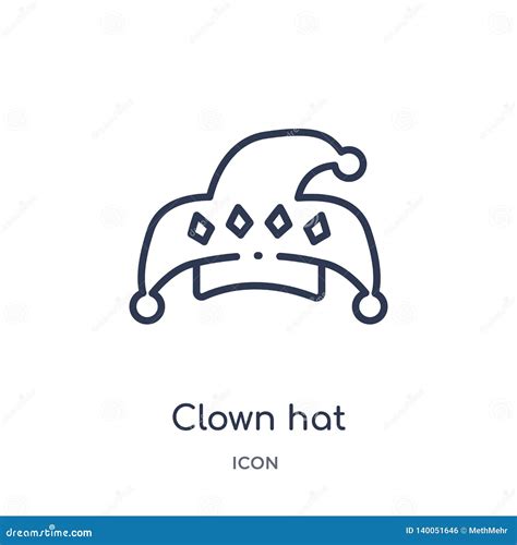 Linear Clown Hat Icon From Circus Outline Collection Thin Line Clown Hat Vector Isolated On