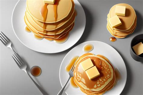 Premium AI Image Photo Pancakes With Butter And Honey