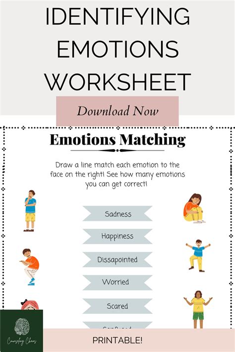 The Emotions Matching Worksheet Is Shown In This Graphic Style With Instructions For How To