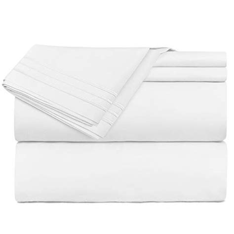 Buy Clara Clark Premier 1800 Series 4pc Bed Sheet Set Queen White Online In Uae Sharaf Dg