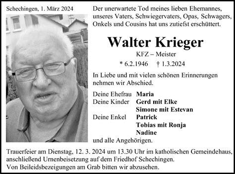 Traueranzeigen Von Walter Krieger OstalbTrauer