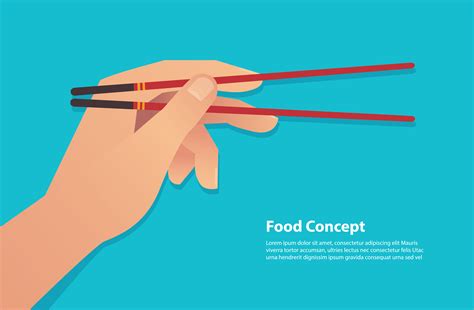 Hand Holding Chopsticks Vector Vector Art At Vecteezy