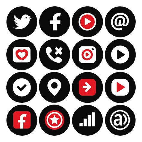 Premium Vector Social Media Icons Vector Set With Facebook Instagram