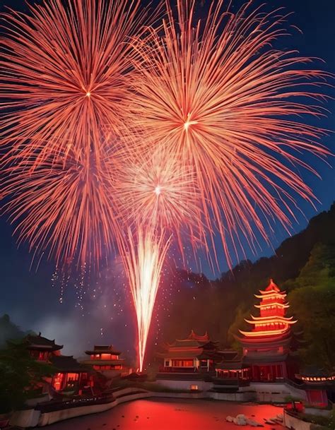 Premium Photo | A stunning display of traditional Chinese firecrackers