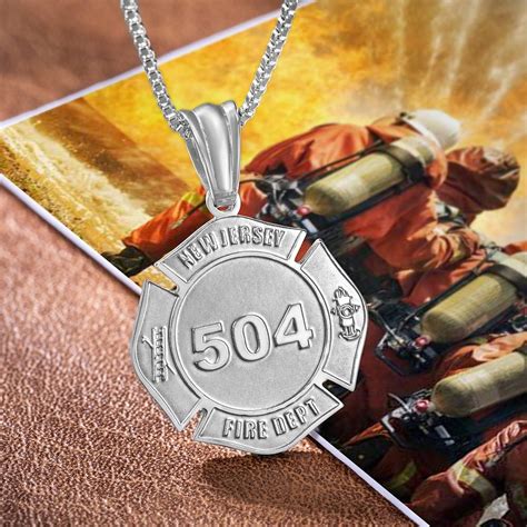 Custom Firefighter Necklace Stainless Steel Necklace With Number