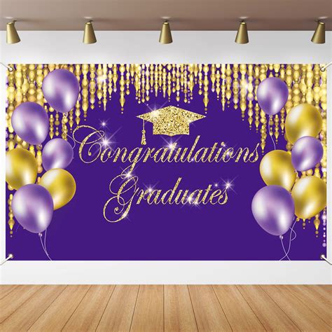 Buy Class Of 2022 Party Decorations Purple Gold Congrats Grad Banner