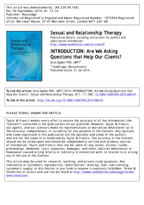 Pdf Expanding The Practice Of Sex Therapy