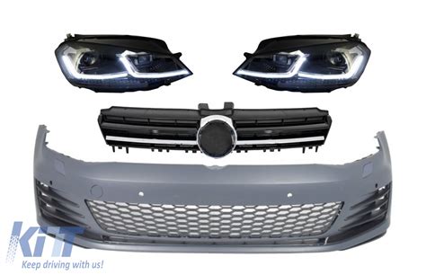 Front Bumper With Led Headlights Sequential Dynamic Turning Lights And