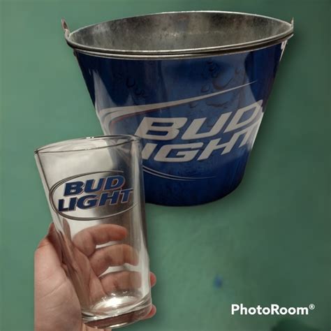 Budweiser Dining Budweiser Bud Light Ice Bucket And Pint Glass