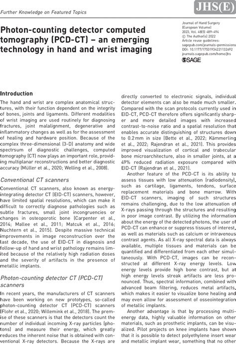 Photon Counting Detector Computed Tomography Pcd Ct An Emerging