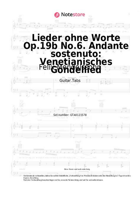 Felix Mendelssohn Lieder Ohne Worte Op B No Andante Sostenuto