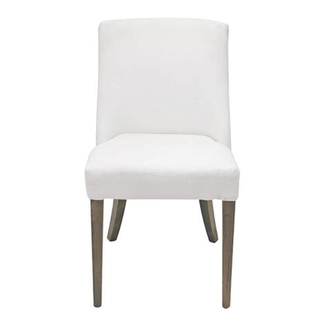 Ophelia Linen Upholstered Solid Timber Dining Chair White By Diaz