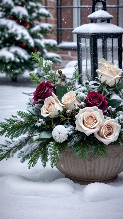 Розы в корзине. | Immagini di natale, Bellissimi fiori, Fiori