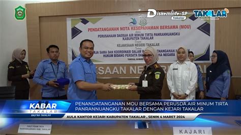 Penandatangan Mou Antara Perusda Air Minum Tirta Panrannuangku Takalar