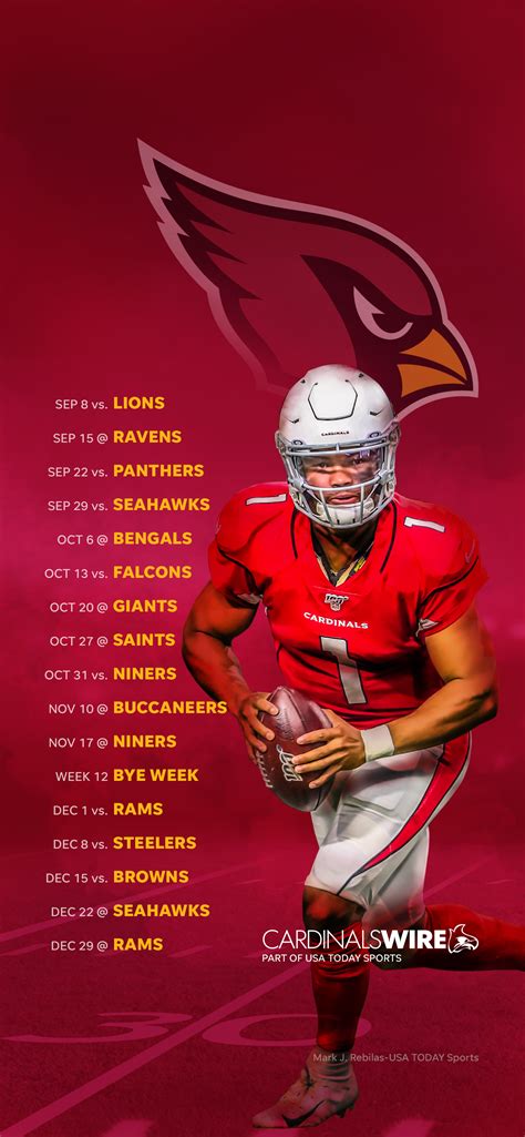 2019 Arizona Cardinals Schedule Downloadable Wallpaper